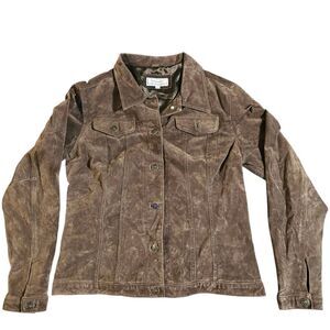 Passport Brown Suede Jean Jacket Casual